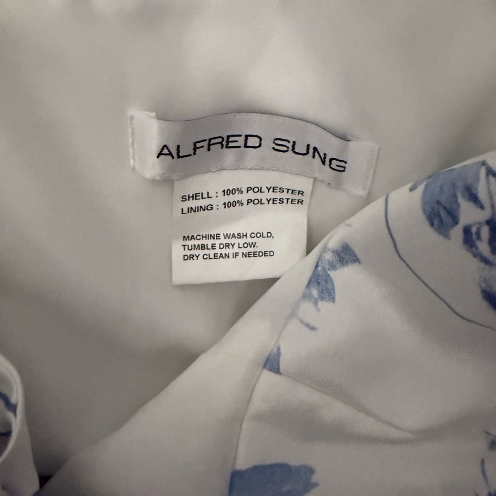 Alfred Sung [ 16] D852FP Floral Lace Up A-Line Gown Cottage Rose NWT $289 - Picture 8 of 13